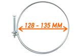 Double Wire Hose Clamp Galvanised 128mm-135mm