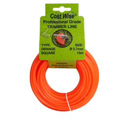 Strimmer Line Orange Square 2.7mm x 15m