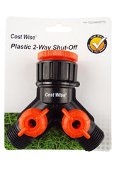 Double Tap Connector with Valves & Threaded Outlets Black/Orange