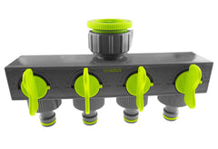 4-Way Splitter with Valves Lime