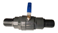 PP Female Stopcock with Stainless Steel Ball Valve Barb Ends