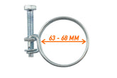 Double Wire Hose Clamp Galvanised 63mm-68mm