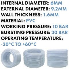 Clear Braided PVC Pipe 6mm*1.6mm