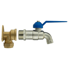 15mm Brass Wall Flange Kit with Simple Lever Tap