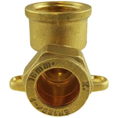 15mm Brass Wall Flange Kit with Brass Tap + 3/4" BSP Metal Splitter