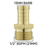 Brass Straight Joiner 13mm - 1/2" BSPM