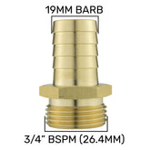 Brass Straight Joiner 19mm - 3/4" BSPM
