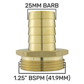 Brass Straight Joiner 25mm - 1.25" BSPM