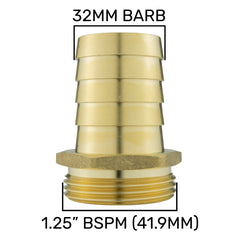 Brass Straight Joiner 32mm - 1.25" BSPM