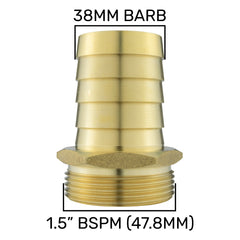 Brass Straight Joiner 38mm - 1.5" BSPM