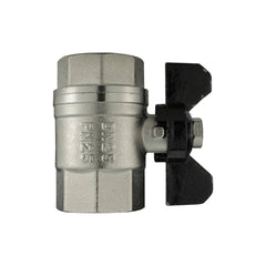 Brass Nickel-Plated Butterfly Valve 1" BSPF