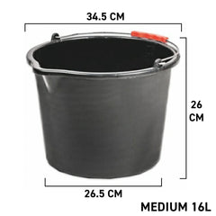 Black PP Bucket 16L