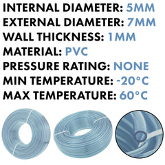 Clear PVC Pipe 5mm*7mm