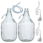 Glass Demijohn 5L 2 Pack Plain With Airlock, Bung & Tube