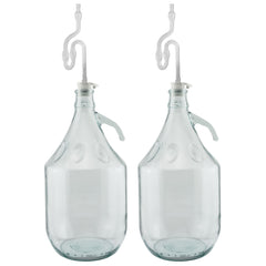 Glass Demijohn 5L 2 Pack Plain With Airlock & Bung