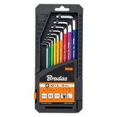 Set of Allen Keys with Ball End HX, Long, 1.5mm – 10mm (9 pcs)