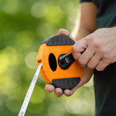 Fibreglass Coiled Tape Measure 13mm Wide Black/Orange (20m-50m)