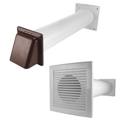 Through Wall Ventilation Kit DL0163 Louvre Vent with Brown External Vent