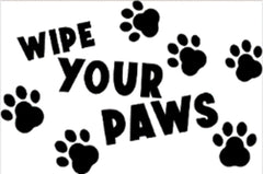 Doormat 60cm x 40cm - 'Wipe Your Paws' (D2) - Absorbent Coir Mat for Indoor/Outdoor