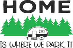 Doormat 60cm x 40cm - 'Home Is Where We Park It' - Absorbent Coir Mat for Indoor/Outdoor