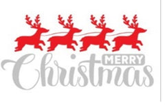 Doormat 60cm x 40cm - 'Merry Christmas' (Red/Silver) - Absorbent Coir Mat for Indoor/Outdoor