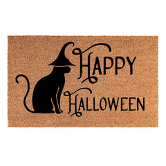Doormat 60cm x 40cm - 'Happy Halloween' - Absorbent Coir Mat for Indoor/Outdoor