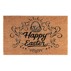 Doormat 60cm x 40cm - 'Happy Easter' - Absorbent Coir Mat for Indoor/Outdoor
