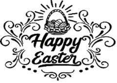 Doormat 60cm x 40cm - 'Happy Easter' - Absorbent Coir Mat for Indoor/Outdoor