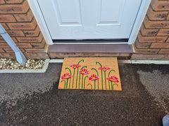 Doormat 60cm x 40cm - Poppy - Absorbent Coir Mat for Indoor/Outdoor