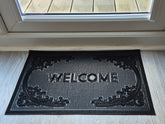 Rubber Doormat 60cm x 40cm - 'Welcome' (D2) - Absorbent Coir Mat for Indoor/Outdoor