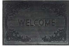 Rubber Doormat 60cm x 40cm - 'Welcome' (D2) - Absorbent Coir Mat for Indoor/Outdoor