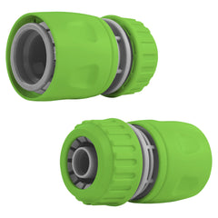 Female Hose Connector, 1/2" or 5/8" Hose, Green/Gray