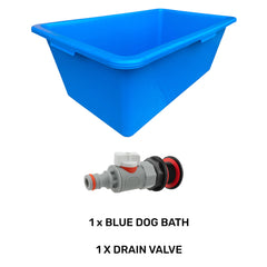 Blue Dog Bath with Drain Valve (WL)