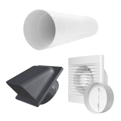 Through Wall Ventilation Kit - STYL Fan with Timer and Graphite External Vent
