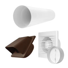 Through Wall Ventilation Kit – STYL Fan with Timer/Humidistat and Brown External Vent