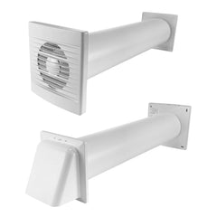 Through Wall Ventilation Kit - STYL Fan with Timer and White External Vent