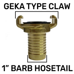 Geka Type Brass Claw Set – 25mm Barb and Cap