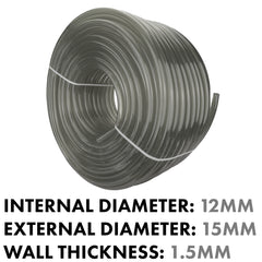 Grey Semi-Transparent PVC Pipe 12mm*15mm