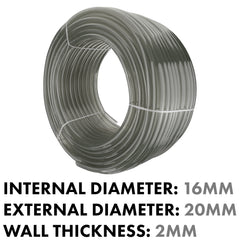 Grey Semi-Transparent PVC Pipe 16mm*20mm