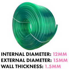 Green Semi-Transparent PVC Pipe 12mm*15mm