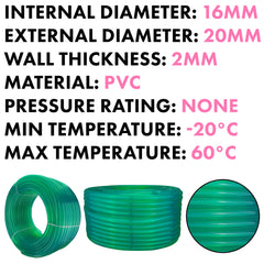 Green Semi-Transparent PVC Pipe 16mm*20mm