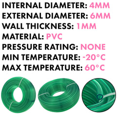 Green Semi-Transparent PVC Pipe 4mm*6mm