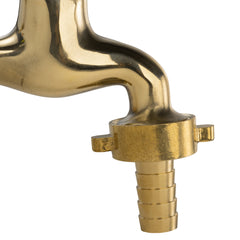 Garden Tap Polished Brass 1/2" BSPM - 13mm Barb