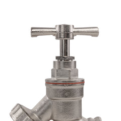 Garden Bib Tap Brass Nickle Plated 3/4" BSPM Inlet + Snap-On Male