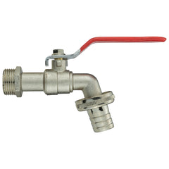 Garden Lever Tap - ½” BSPM Inlet - ½” Barb Hose - Zinc Nickle Plated