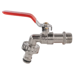 Garden Lever Tap - 3/4 BSPM Inlet - Snap On Male - Zinc Nickle Plated