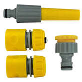 Hose Connectors Set With Nozzle Yellow