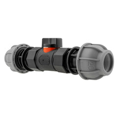 In-Line BSPF Valve with 2 x 20mm MDPE Straight Connectors