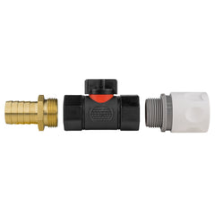Hose Connector WL with In-Line BSPF Valve and 19mm Brass Barb