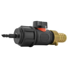 4mm Barb Micro Connector with In-Line BSPM Valve and 19mm Brass Barb